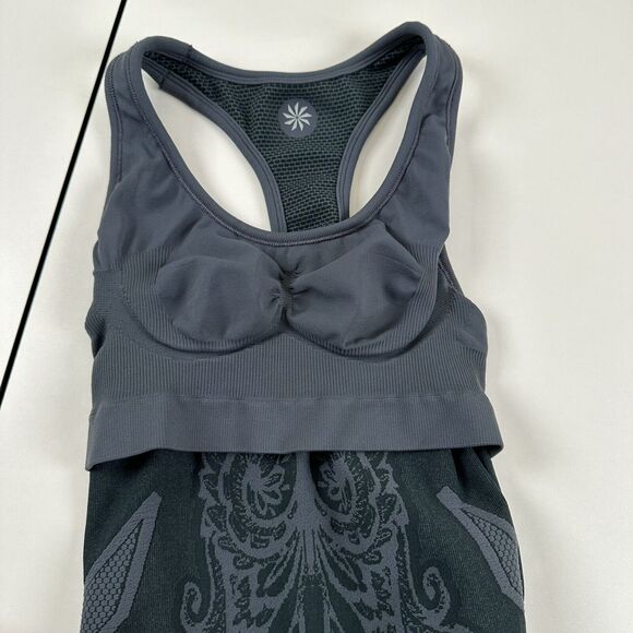 Athleta Gray Seamless Paisley Racerback Bra Tank Top Womens Sz XS - Picture 7 of 7